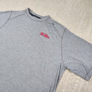 Tasc Performance Mens XL Ole Miss Rebels Bamboo Gray Heather Short Sleeve Shirt
